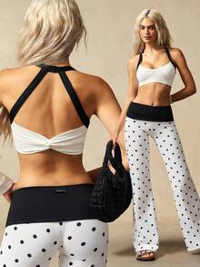 VARSIVA Áo ngực thể thao nữ kiểu racerback xoắn lưng - Đen và trắng - Xem 11