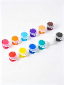MINKOJA 12-Color Paint + 2 Brush Set, Multicolor Art School Supplies, Suitable For DIY, Painting, Crafts, Back To School - Multicolor - View 10