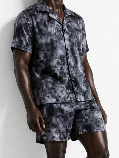 EverLounge 2026 New Style Men's Soft And Comfortable Short Sleeve Pajama Set, Suitable For Loungewear All Year Round