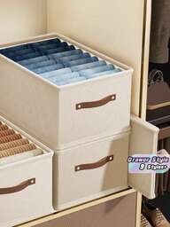Storage Box, Clothing Storage Container, Household Garment Organizer, Drawer-Style Storage Bin, Large Capacity, Thick-Walled.