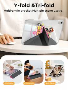 THE POWERPUFF GIRLS X SHEIN 适用于 iPad (A16) 11 英寸第 11 代（2025 年款）/ iPad 第 10 代、iPad Pro 2020/2021 11 英寸、iPad 7/8/9 代、Galaxy Tab A9 Plus 的保护套，采用高端质感，支持 3+Y 折叠，具备自动唤醒/睡眠功能和内置笔槽，防震保护套。 - 彩色 - 查看 8
