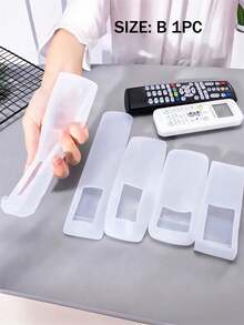 1pc Silicone Remote Control Protective Cover Set(4pcs), Waterproof And Dustproof, Anti-Drop, Suitable For Tv, Air Conditioner Remote Control, Home, Hotel And Office Use. For School,Office,Household,Travel,Bag,Organizer,Storage, Back To School Supplies - White - View 7