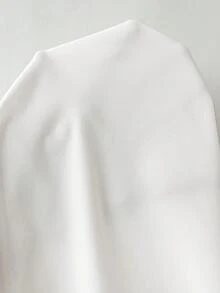 SHEIN Clasi Plus Size Women's Elegant Brown Round Neck Ruffle Top, Casual Summer Top, Versatile Work Gym Daily Wear - White - View 9