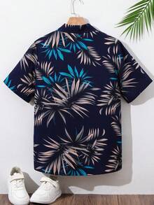 SHEIN 青少年男童休闲印花短袖Polo衫，适合夏季穿着 - 彩色 - 查看 2