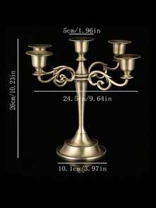 Zazumi 1Pc Alloy Candlestick 5 Arms/3 Arms, Wedding Decor Event Candle Holder, Table Ornament, Home Decor, Room Decor, For New Year, Christmas Table Decor, Wedding Decor, New Building Celebration, Office Study Supplies, Home Dining, Party - multicolor - View 9