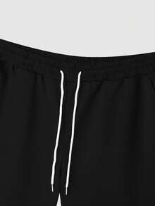 Manfinity Homme Men's Plus Size Casual Round Neck Short Sleeve T-Shirt & Shorts Set, Versatile For Summer, Holiday - Multicolor - View 6