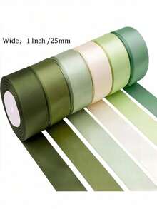 150 Yards 6-Packs Green Ribbon Assorted Solid ColorsSatin Ribbon For Crafts,Christmas,Gift Wrapping, Wedding,Flower Bouquet, Invitation, Hair Bows - Multicolor - View 19
