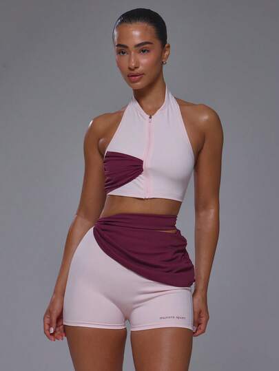 Musera Sport Áo thể thao không tay phối màu tương phản, khóa kéo, thích hợp cho tập luyện thể thao, tập gym, tập Pilates, thể dục, mặc hàng ngày, phong cách thường ngày, điểm nhấn hoàn hảo.