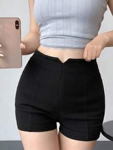 Dazy Kids Tween Girls Solid Color Shorts - Black - View 2