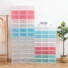A Set Of 10 Thickened Transparent Plastic Shoe Boxes, Drawer-Style Design, Transparent Front Panel, Suitable For Sneakers, High Heels, Leather Shoes And Casual Shoes. - 10PCS - View 4