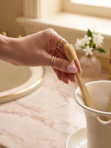 Cirelle 1pc Simple Ceramic Toothbrush Holder, Multi-Purpose Bathroom Organizer, Elegant White Countertop Caddy For Toothpaste, Razors & Accessories, Minimalist Vanity Storage Cup, Ideal Gift For Home Decor & Housewarming, Keeps Toiletries Neat - White - View 8