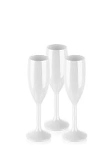 6-Pack White Plastic Champagne Flutes, Elegant Acrylic Wine Glasses, Unbreakable Reusable Party Cups For Weddings, Bridal Showers & Celebrations, Durable Stemware For Cocktails & Cold Drinks - Multicolor - View 7