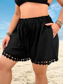 Swim Lushoire 2026 Spring/Summer Plus Size Women Sexy Casual Vacation Beach Party Shorts - Black - View 4