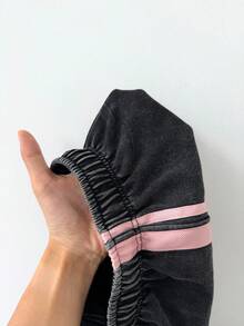 Muchica Women's Drawstring Waist Side Striped Wide Leg Loose Casual Pants - Dark Grey - View 6