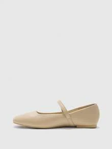 CUCCOO BIZCHIC Solid Color Fashionable Comfortable Casual Flat Shoes, Suitable For Daily Commute Spring Shoes - Apricot - View 5