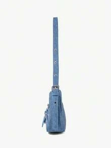 Viva Strut 1件装女士单肩包 Hobo包 时尚个性简约百搭街头朋克甜美酷女孩Y2k复古铆钉青少年日常包（肩带长度可调节。） - 淺藍色 - 查看 4