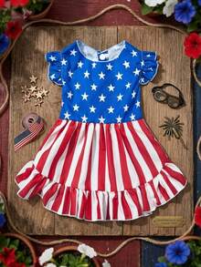 PETSIN 1 pezzo Vestito carino per animali domestici con motivo a stelle e strisce patriottico - Multicolore - Visualizzare 4
