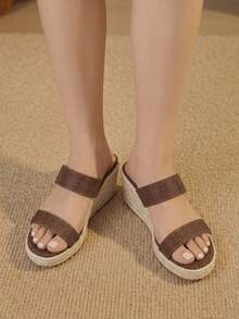 Styleloop Women's Wedge & Platform Shoes, Bohemian, Beach Vacation, Western Wind, Summer Wear, Travel Essentials - Brown - View 3