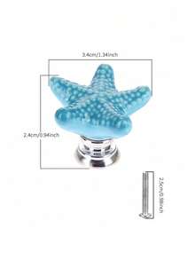 6PCS Ceramic Starfish Drawer Pulls Starfish Drawer Knobs Beach Ocean Theme Nautical For Bedroom Dresser Cabinet Kitchen Drawer Handles Home Decor Hardware Accessories - Multicolor - View 2