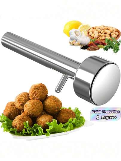 1pc Falafel And Meatball Maker Scoop, And Non-Sticky Stainless Steel Meatball And Falafel Baller Tool, Stainless Steel Professional Falafel Maker Scoop,Baller Scoop Mold