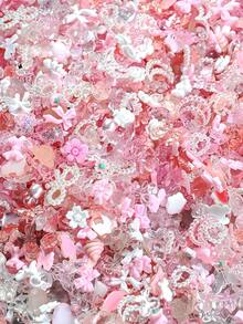 50g/Bag  3D Pink Mixed Shape Nail Charms Heart Flower Bow Resin Flatback Rhinestone For DIY Nail Art Craft Jewelry Accessory Manicure Decor - Multicolor - View 4