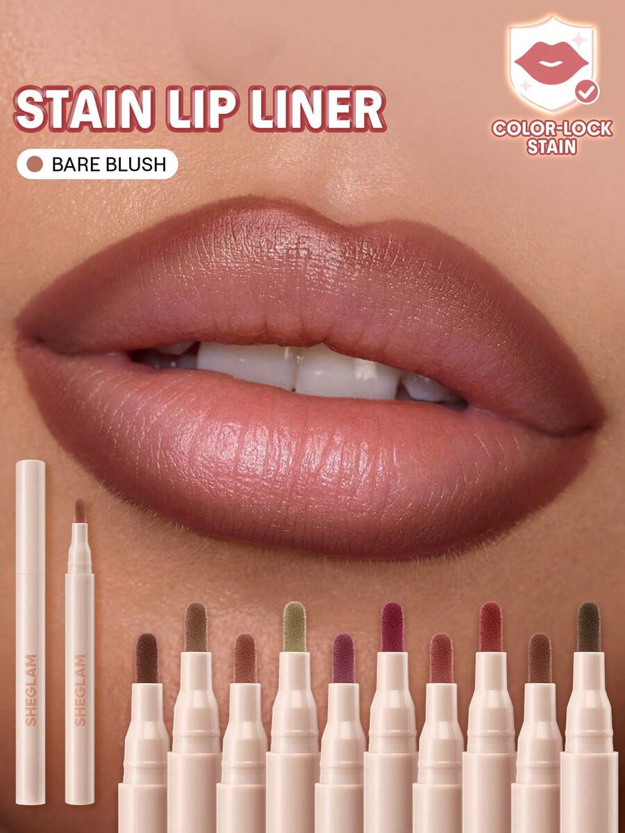 SHEGLAM True Stain 液體唇線筆-012 Bare Blush 品牌 美容 化妝 化妝品 適合女性與女孩 完美搭配夏季春季 Y2K 時尚 流行 生日 母親節禮物 假期 派對準備就緒 最佳顏色 - 012 裸腮紅 - 查看 1