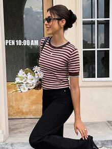 Tops de Punto A rayas Casual - Multicolor 2 - Ver 8