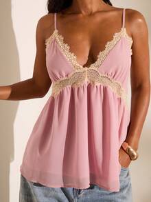 Camiseta de tirantes tejida para vacaciones de primavera/verano - Rosa Pálido - Ver 6