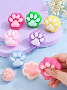 POKOJA LAND 2/5/10/15/20/30/40/50/60Pcs Squeeze Toy, Stress Relief, Handmade Taba Mini Cat Claw Silicone Squeeze Toy X Mini Cat Claw Mini Claw Fidget Toy, Anxiety And Relaxation,Cute Kawaii Flattening Toys,Birthday Gifts, Gift Box Fillers, Party Small Gifts - Multicolor - View 2