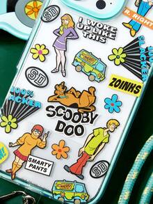 SCOOBY-DOO X SHEIN 薄荷绿挂绳 15 保护壳 卡通涂鸦透明保护壳 防丢腕带手机壳 - 彩色 - 查看 9