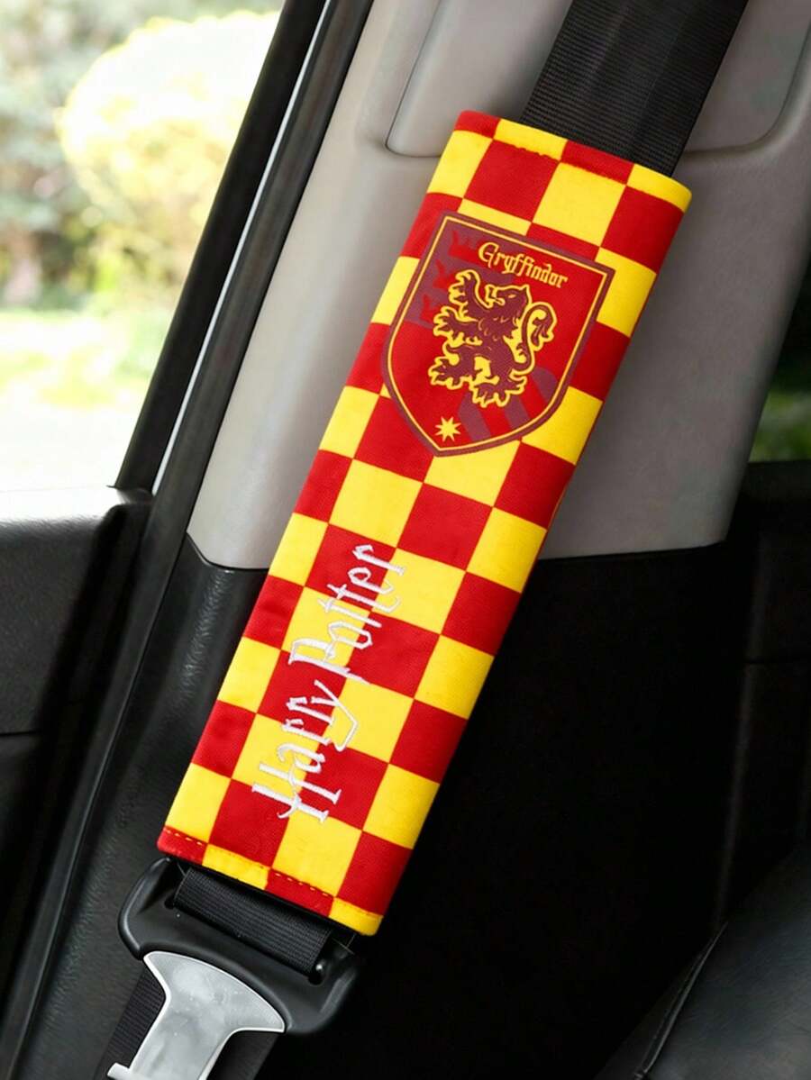 HARRY POTTER X SHEIN 汽車安全帶肩墊套,柔軟防勒舒適款,汽車肩墊,通用四季適用,汽車安全肩部用品 - 哈利波特 - 查看 1