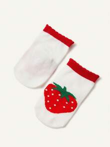 Cozy Pixies 4 Pairs Of Spring And Autumn Mid-Tube Socks, Strawberry Socks, Breathable And Sweat-Absorbing Sweet College Socks - Multicolor - View 10