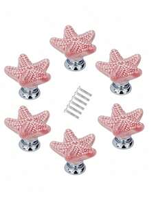 6PCS Ceramic Starfish Drawer Pulls Starfish Drawer Knobs Beach Ocean Theme Nautical For Bedroom Dresser Cabinet Kitchen Drawer Handles Home Decor Hardware Accessories - Multicolor - View 10