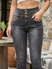 Denim Jeans For Women - Cadet Blue - View 4
