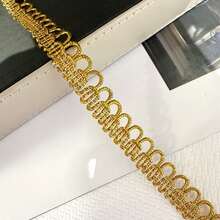 20M 0.8cm-2cm Metallic Braid Lace Trim Christmas Gift Wrapping DIY Flower Pattern Costumes Lace Ribbon Crafts Sewing Border Home Decor - multicolor - View 13
