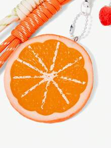 Viva Strut 1pc Fun Simulation Fruit Lemon Slice Pendant Versatile Simple Creative Keychain Bag Accessories Pendant - Orange - View 5