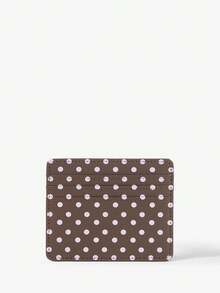 Viva Strut 1pc Coffee Powder Polka Dot Multi-Card Card Holder, Retro Polka Dot Light And Thin Card Bag, Small And Large Capacity! Polka Dot Multi-Card Card Bag - Coffee - View 4
