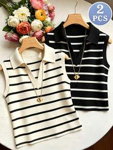 Women Tank Tops & Camis - Black and Gold - View 2