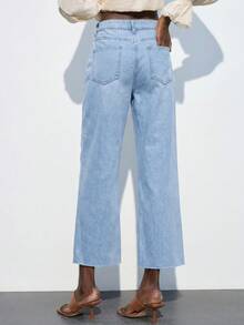 Maija Quần jeans lửng ống đứng màu xanh dương dành cho nữ - Màu xanh lam - Xem 3