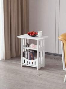 1 pieza Mesa de centro cuadrada para espacios pequeños, mesa auxiliar nórdica mini, mesita de noche moderna para dormitorio, mesa final compacta para sala de estar - Multicolor - Ver 7