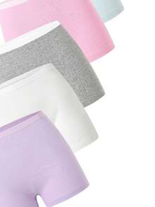 (Random 3 Sets) Tween Girl Traceable Cotton Multi-Color Solid Minimalist Camisole And Boxer Brief Underwear Set - Multicolor - View 6