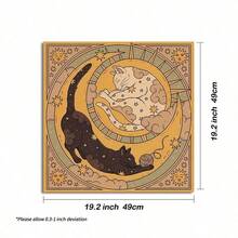 1pc Sun And Moon Altar Cloth Witchy Mystical Cat Altar Tablecloth Tarot Card Spread Reading Cloth Botanical Moon Floral Flower Table Mat Decor,Tarot,Cat,Arcane - Multicolor - View 10