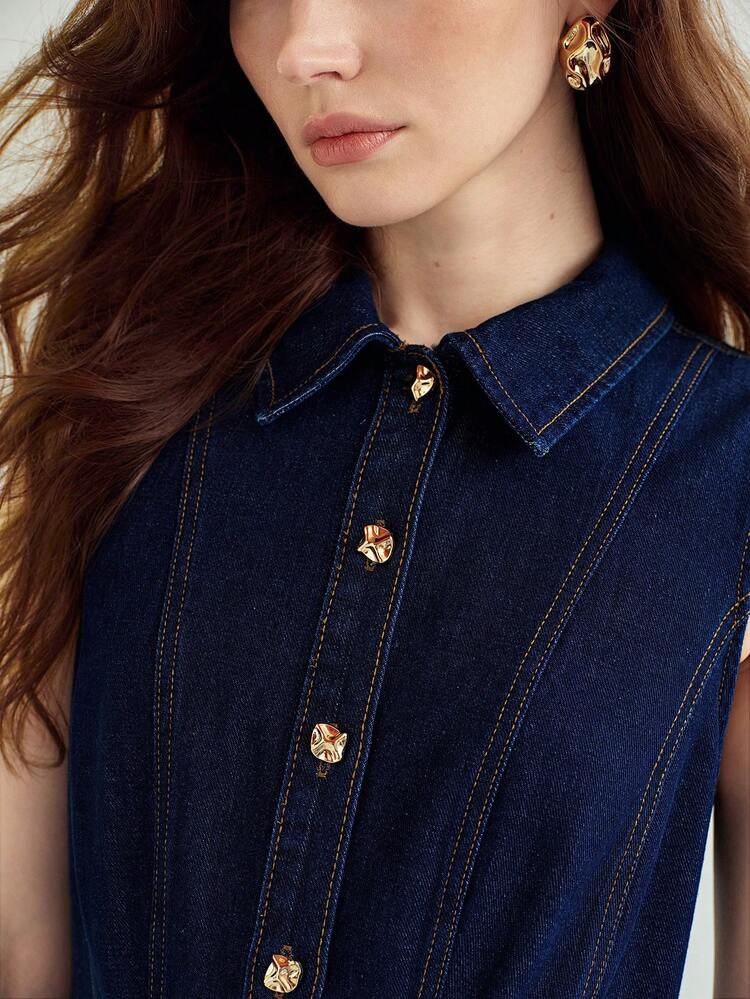 WOMEN'S SLEEVELESS DENIM DRESS, CASUAL & DATE WEAR, SPRING/SUMMER