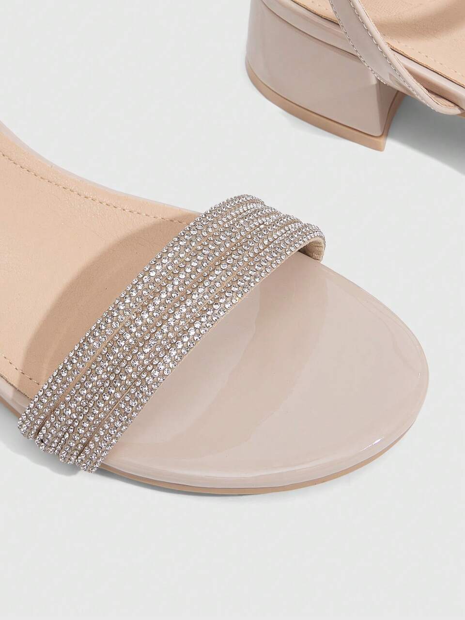 CUCCOO SZL Women's Fashion High-Heeled Sandals, Rhinestone Thick Heel PU Global Four Seasons Sexy Party Street Daily Wear