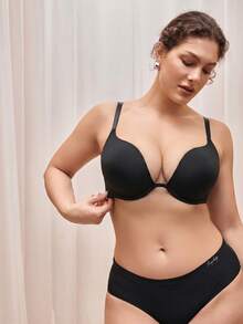 Bralution One Plus-Size Romantic Bra With Underwire - Black - View 6