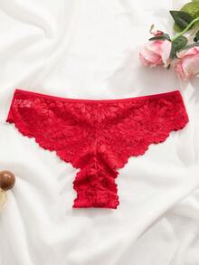 Snug Zone 3件組女款蕾絲飾邊比基尼內褲，優雅舒適內衣 - 彩色 - 查看 6
