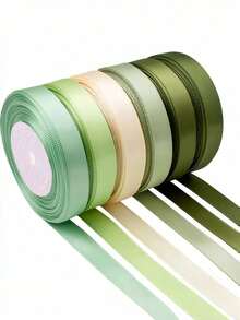 150 Yards 6-Packs Green Ribbon Assorted Solid ColorsSatin Ribbon For Crafts,Christmas,Gift Wrapping, Wedding,Flower Bouquet, Invitation, Hair Bows - Multicolor - View 15
