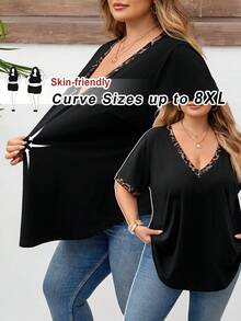 SHEIN CURVE+ Plus Size Women's Solid Color Rhinestone Decorated Front Button Elegant Long Sleeve White Shirt - White - View 2