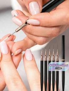 Bộ 5 bút vẽ móng nghệ thuật bằng kim loại màu đen. - màu đen - Xem 1