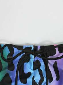 ZELFYO Men's Ombre Leopard Print Swim Briefs, Holiday - Blue - View 7